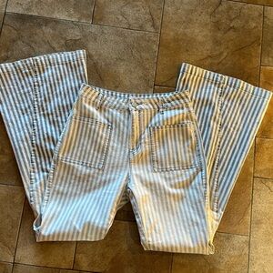 Pink Lily Navy and White Striped Pants